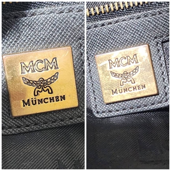 Authentic MCM Leather studded Wristlet/Clutch Black/Beige - Picture 12 of 15